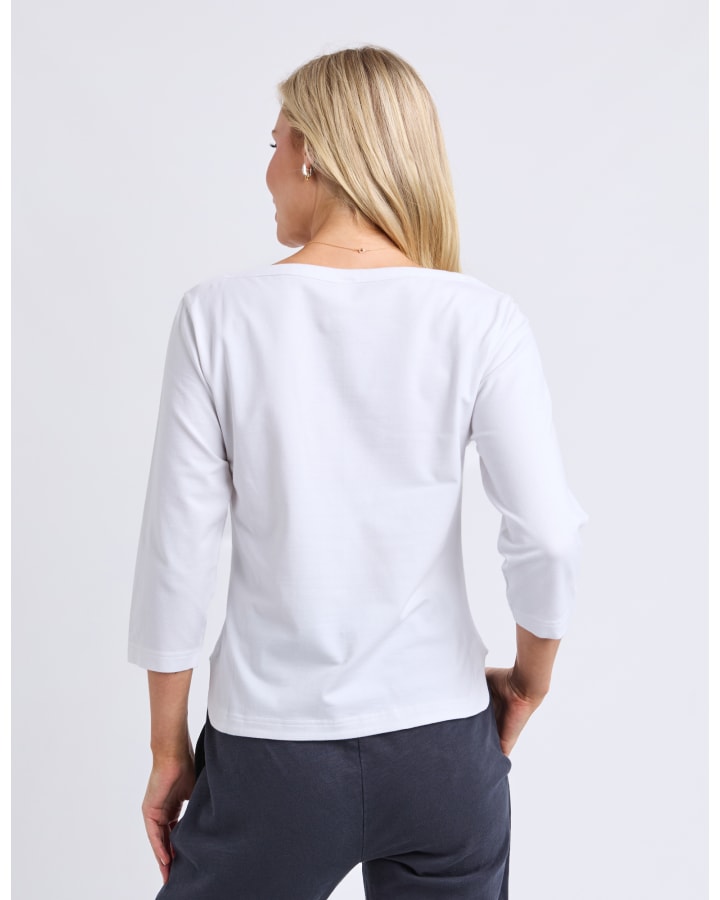 Elm - Eliza Boat Neck Tee - White