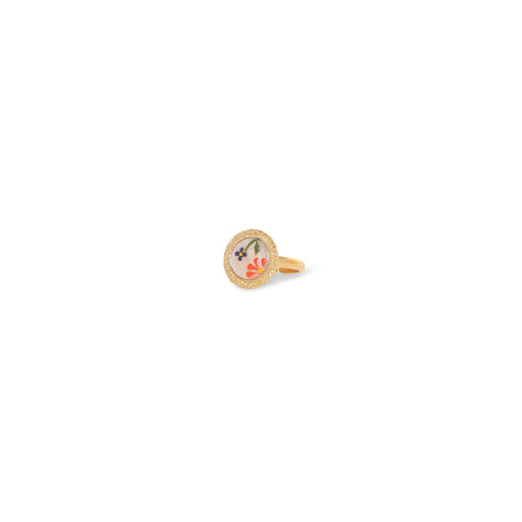 Franck Herval - ROSALIE golden adjustable round disc ring
