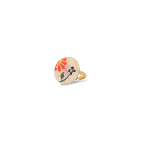 Franck Herval - ROSALIE pink paua disc ring