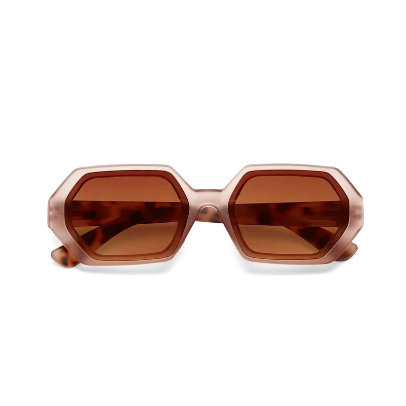 Okkia - ANDREA Hexagon Sunglasses - Pink Havana