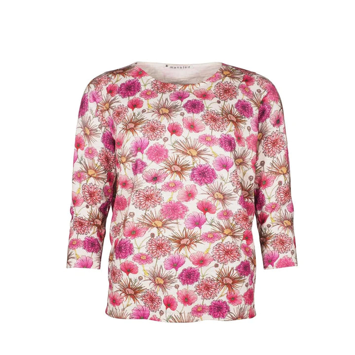 Mansted - Queen Floral 3/4 Sleeve Top  - Pink