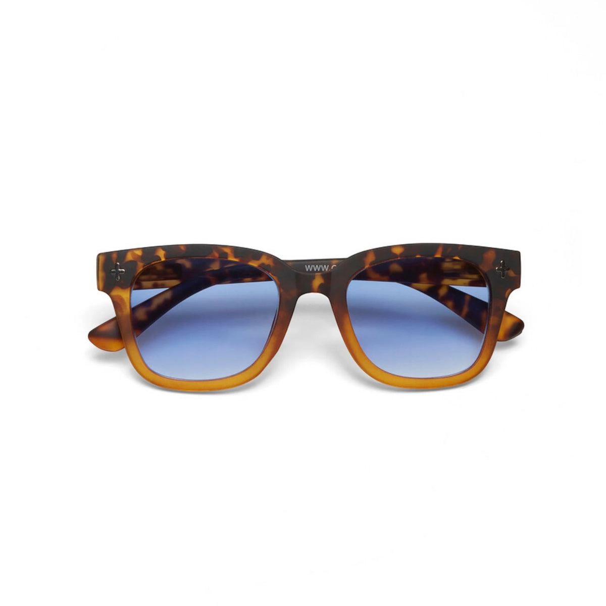 Okkia  - GIOVANNI Unisex Sunglasses - Havana Yellow with Blue Lenses