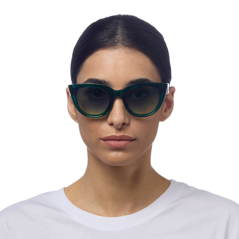 Okkia  - SILVIA Cat Eye Sunglasses - Translucent Green
