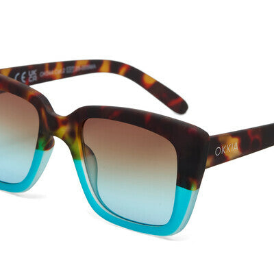 Okkia  - ELBA Sunglasses - Havana and blue