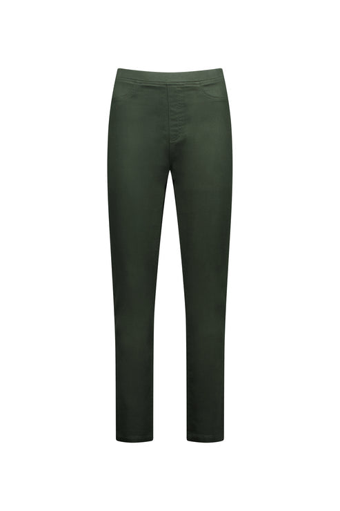 Vassalli -  Slim Leg Pull On Pant - Pinwale Cord - Forest