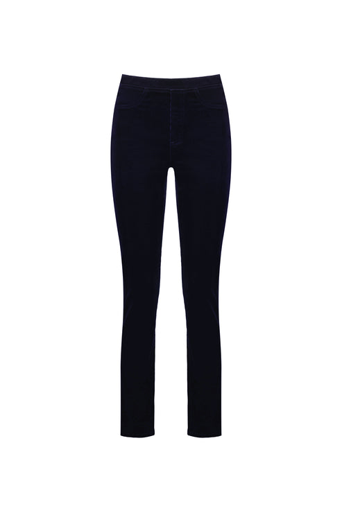 Vassalli -  Slim Leg Pull On Pant - Pinwale Cord - Midnight