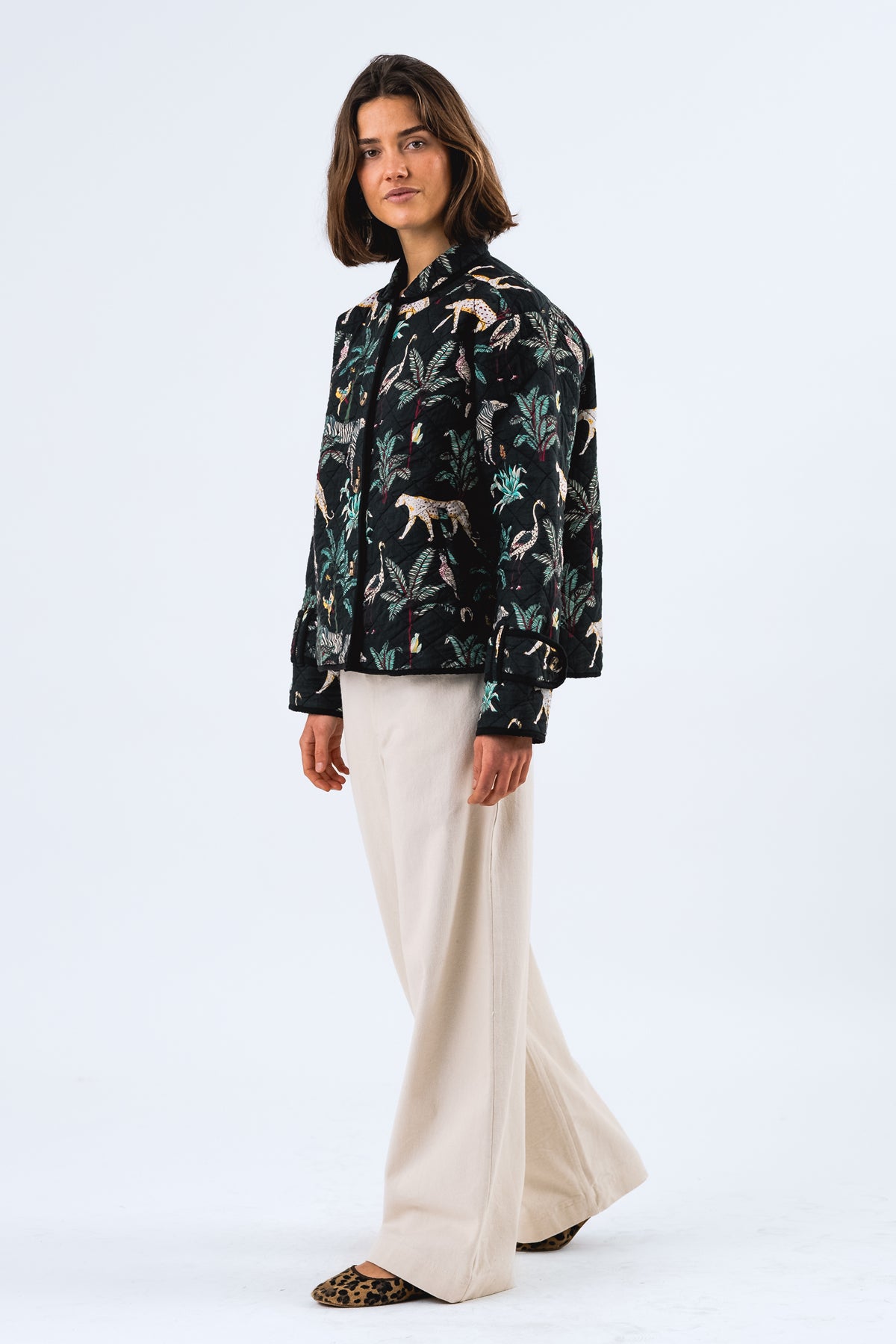 Lollys - ViolaLL Quilted Jacket LS - Leopard Print