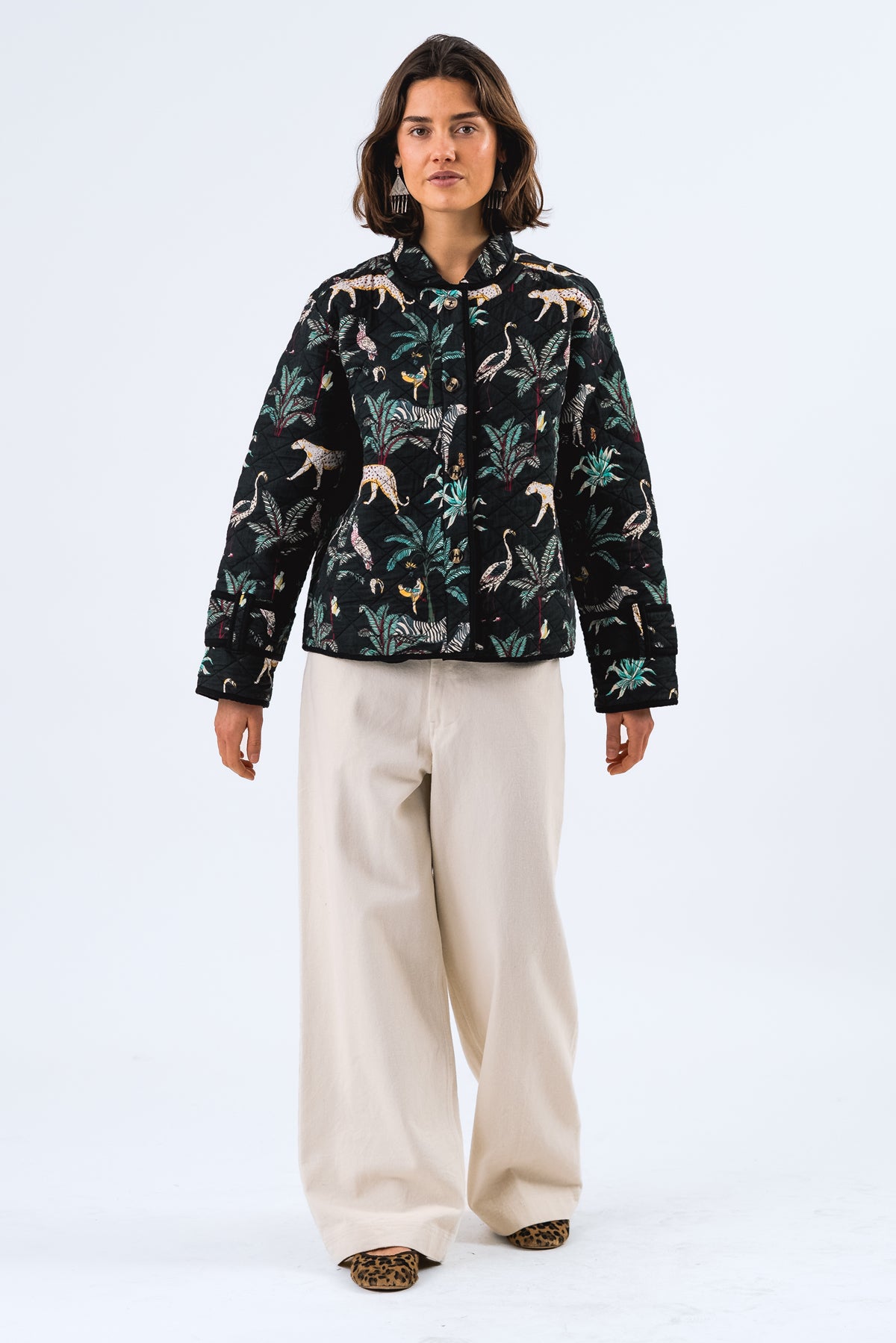 Lollys - ViolaLL Quilted Jacket LS - Leopard Print