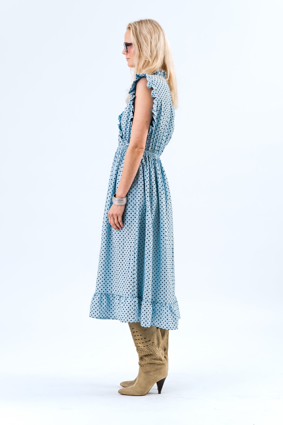 Lollys - IdinaLL Midi Dress SL - Light Blue