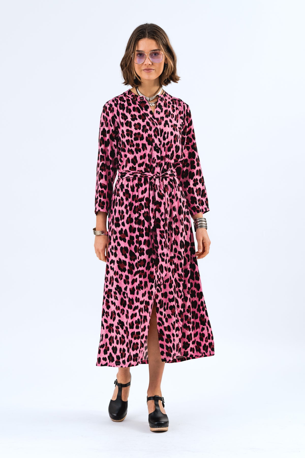 Lollys - HarperLL Maxi Dress 3/4 - Neon Pink