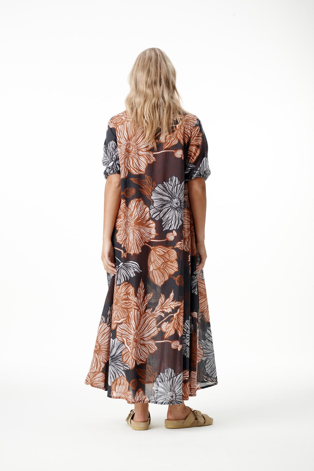 One Season - Long Grace Dress - Poppy Black Tan