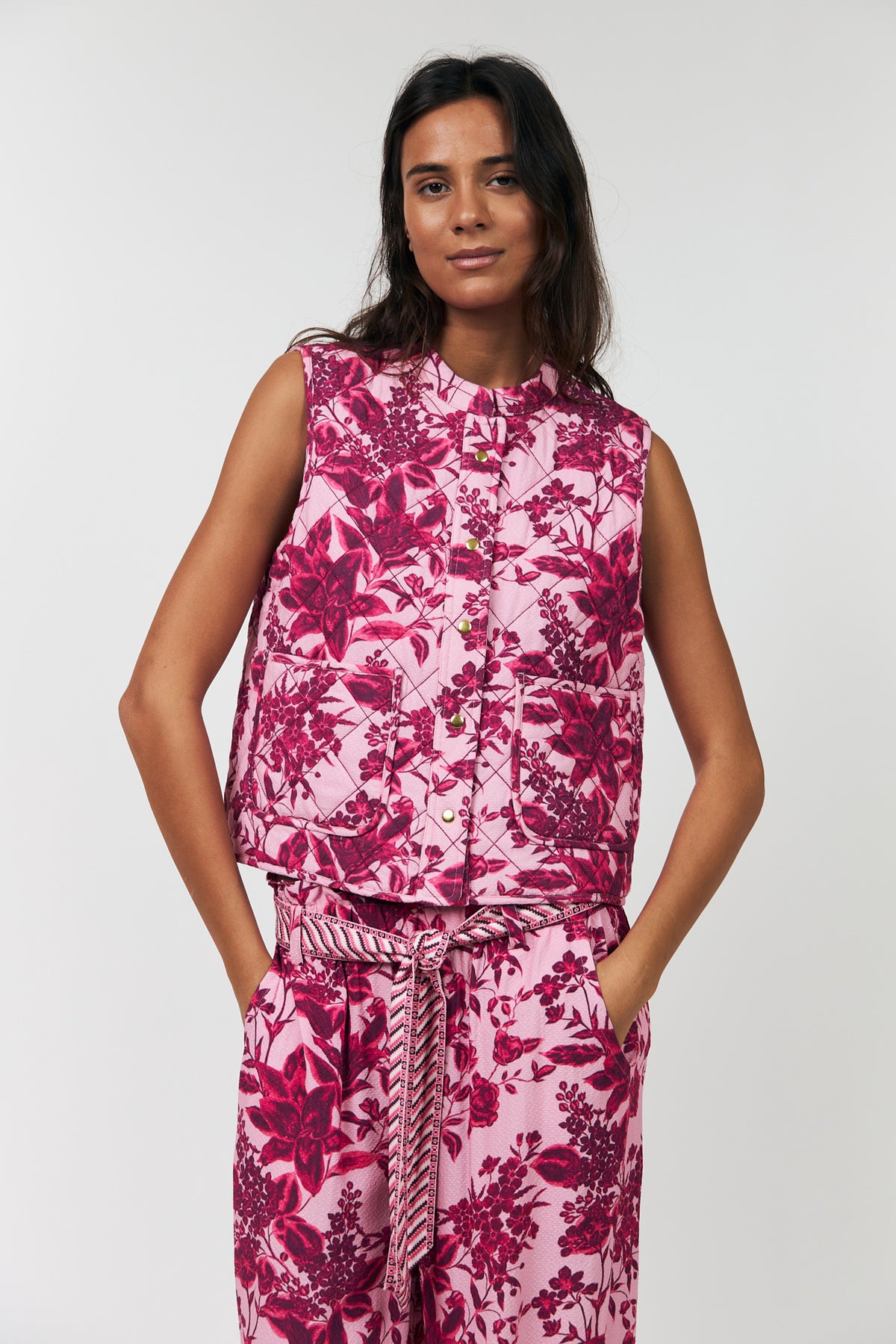 Lollys Laundry - CairoLL Quilted Vest - Pink