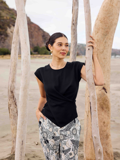 Foil  - Look Sharp Top - Midnight