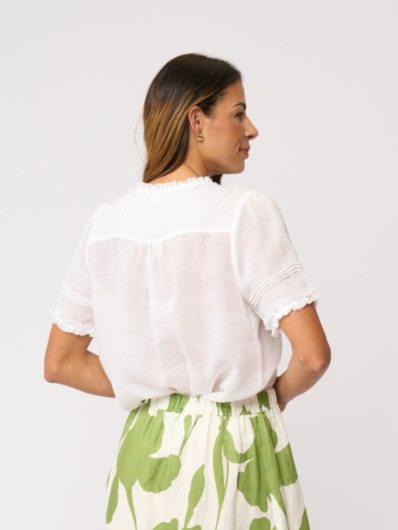 Foil  - Frill Of It Blouse - White