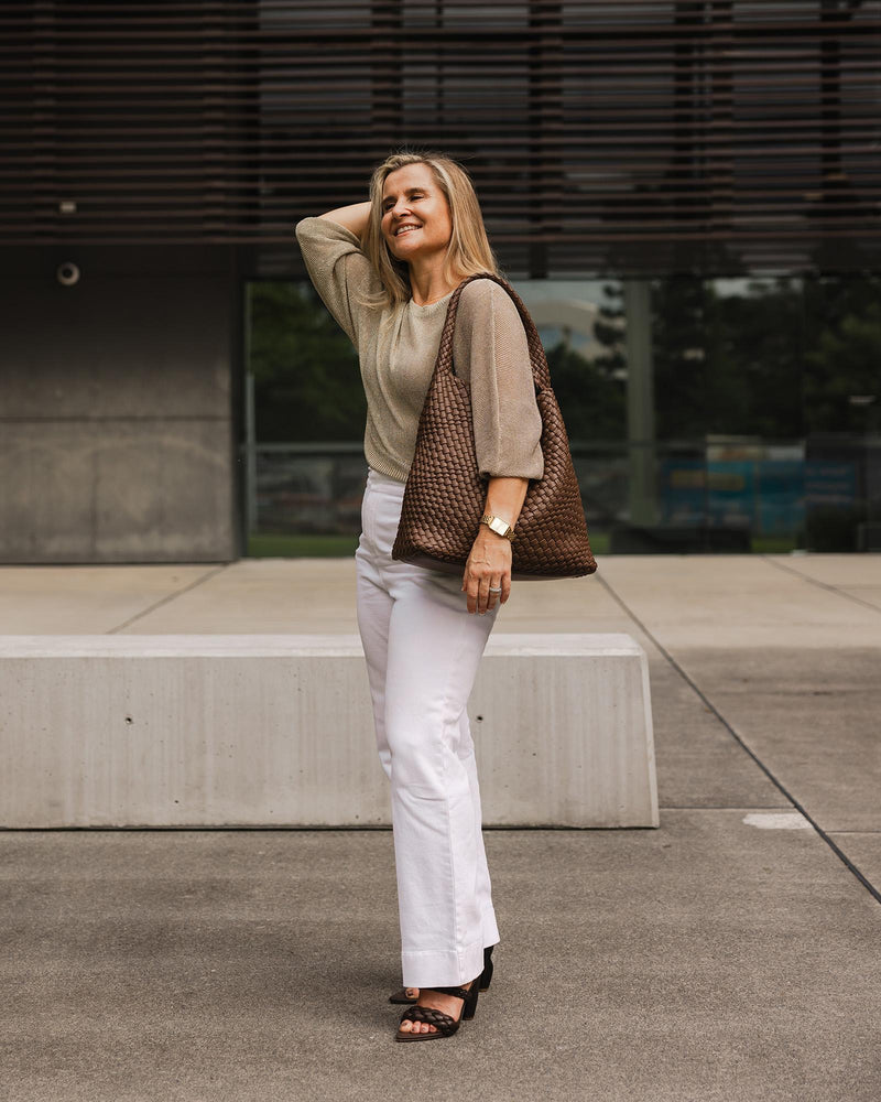Louenhide - Gabby Woven Shoulder Bag - Chocolate