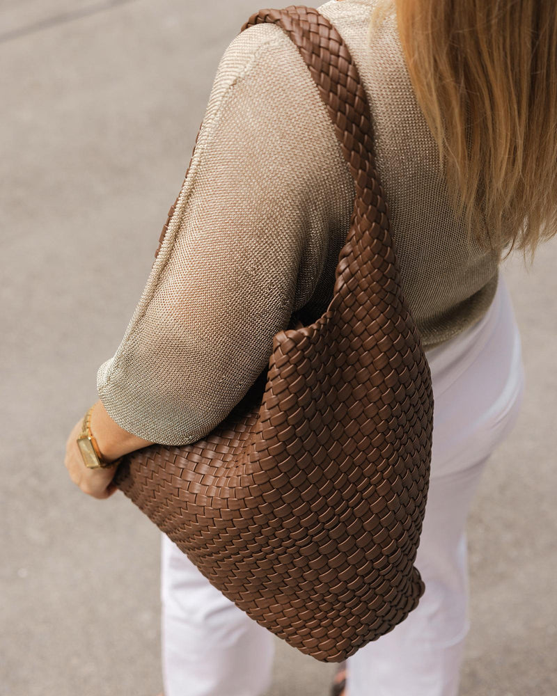 Louenhide - Gabby Woven Shoulder Bag - Chocolate