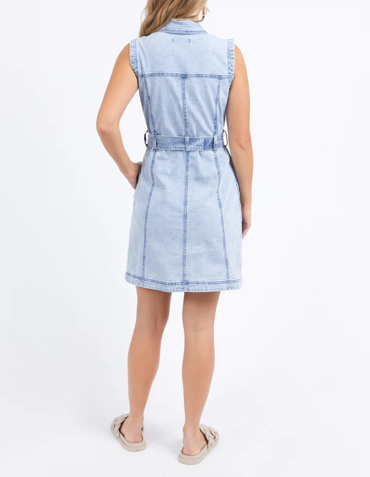 Foxwood - Talbert Sleeveless Denim Dress - Denim Blue