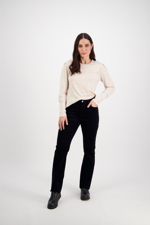 Vassalli - Jean Style Straight Leg Cord Pant - Midnight