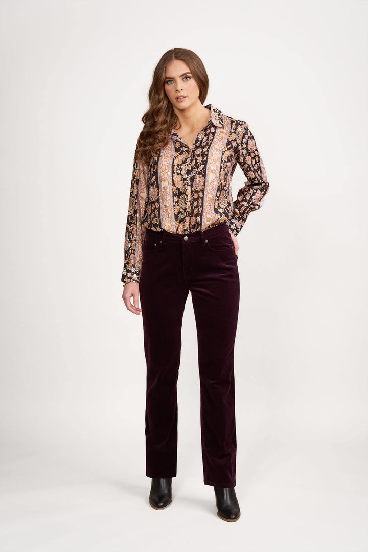 Vassalli -  Arch Cord Pant - Mulberry - 5911M
