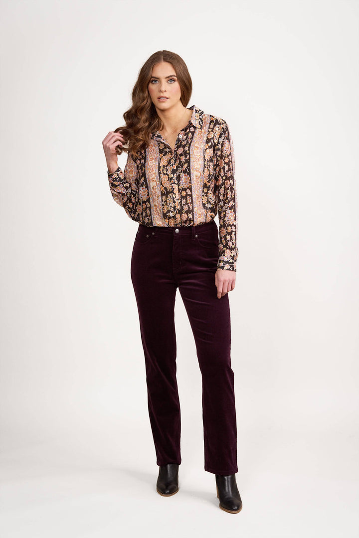 Vassalli -  Arch Cord Pant - Mulberry - 5911M