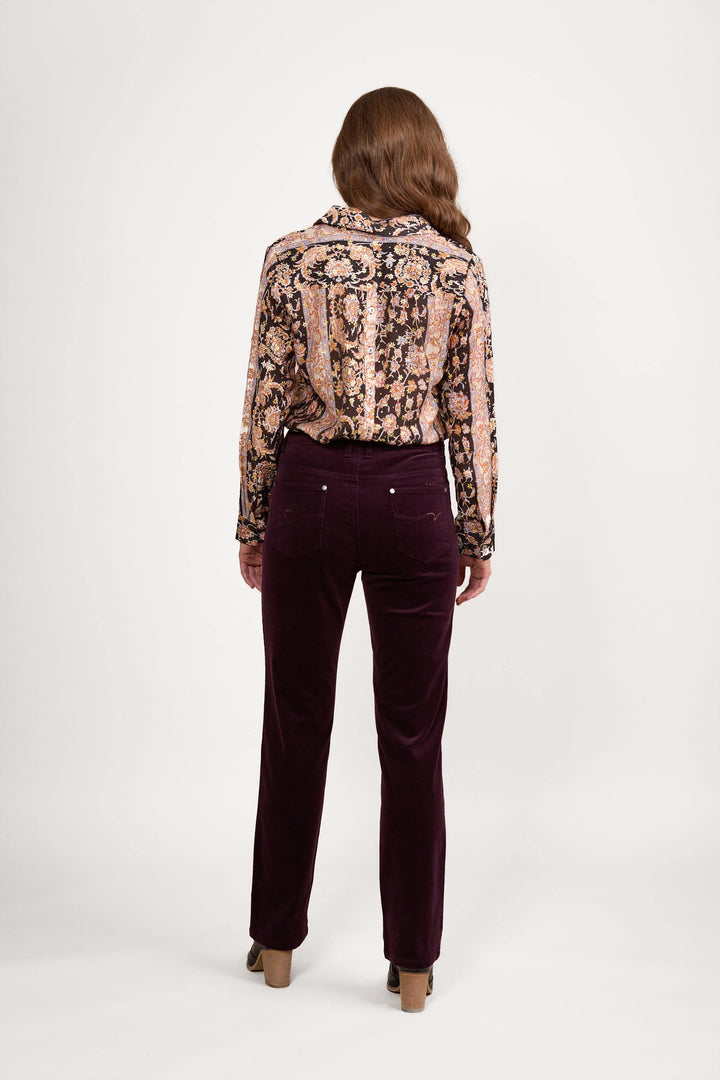 Vassalli -  Arch Cord Pant - Mulberry - 5911M