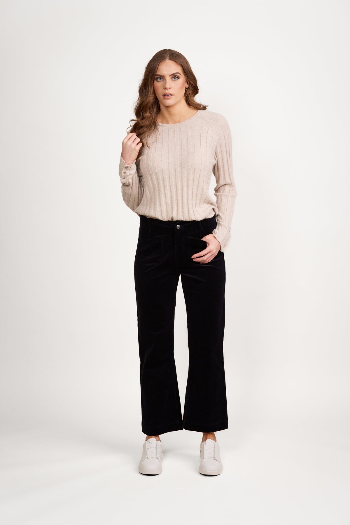 Vassalli -  Wide Leg Ankle Grazer Pant - Midnight