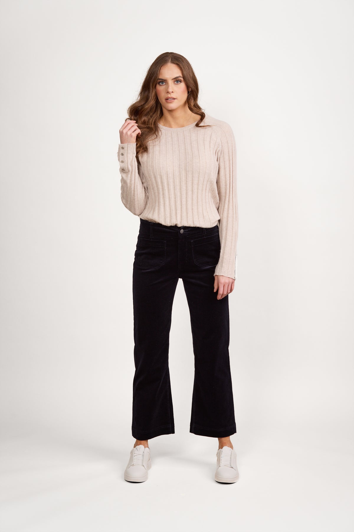 Vassalli -  Wide Leg Ankle Grazer Pant - Midnight