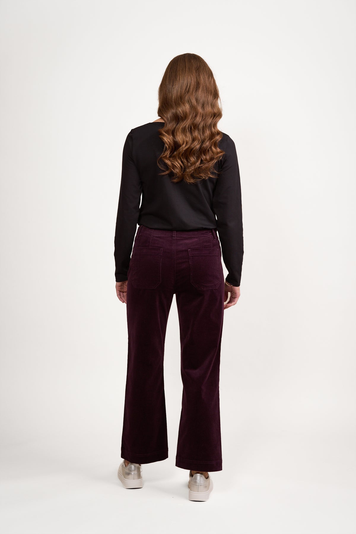 Vassalli -  Wide Leg Ankle Grazer Pant - Mulberry