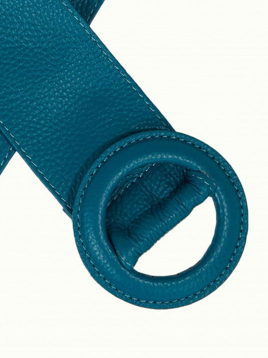 King Louie -  Wide Leather Belt - Lapis Blue
