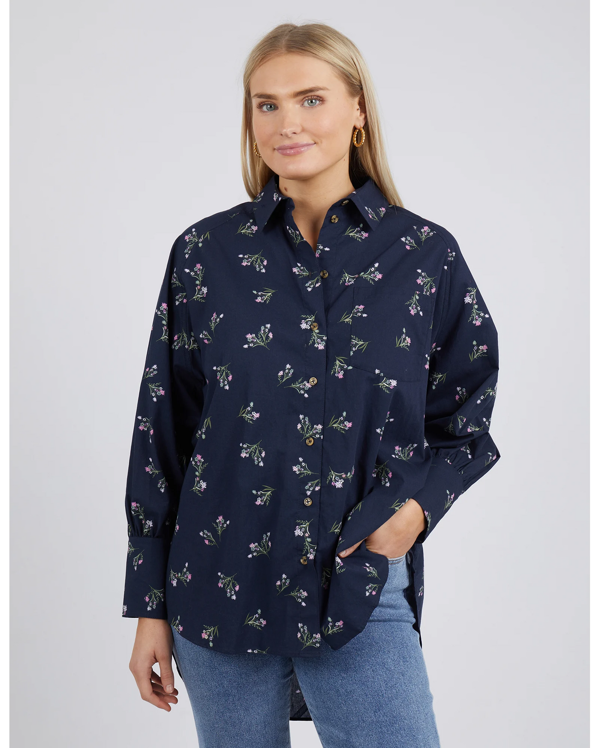 Elm - Jolie Floral Shirt - Navy