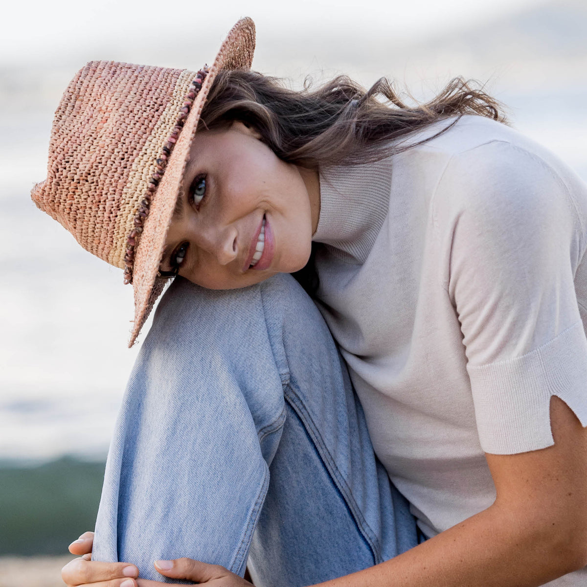 Christine Raffia Fedora - Old Rose - BD763