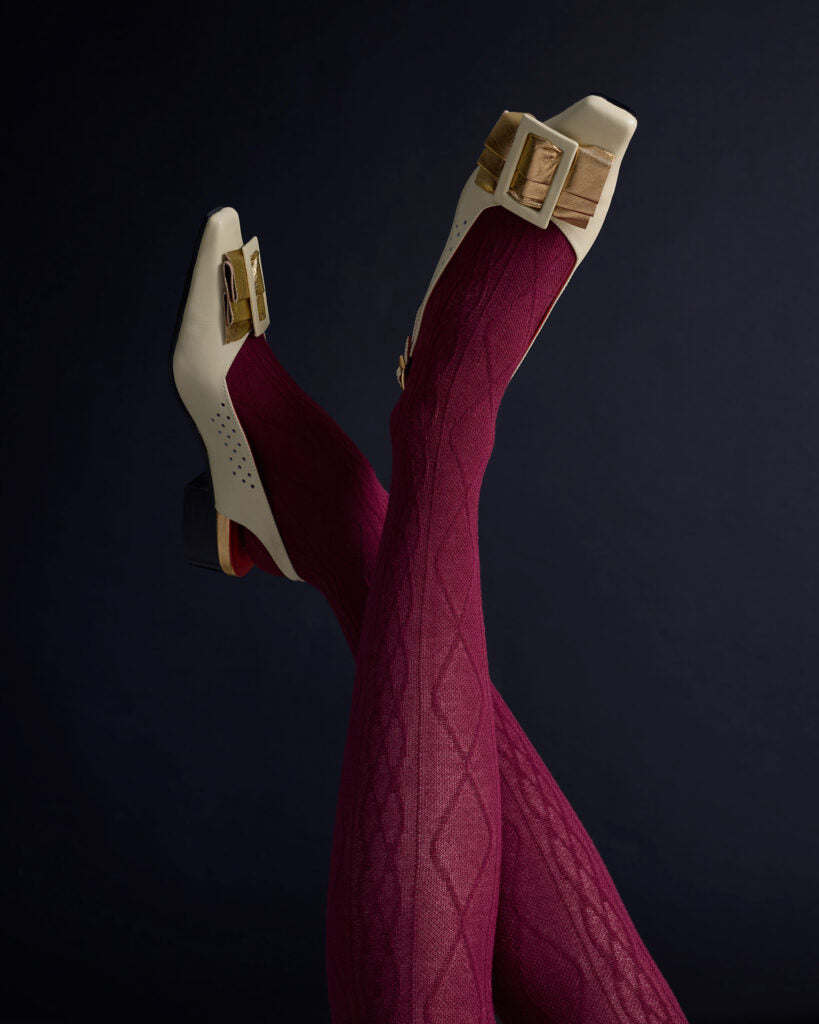 Tightology – Aran Cashmere Blend Tights – Claret