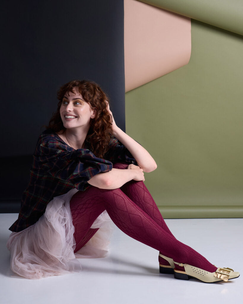 Tightology – Aran Cashmere Blend Tights – Claret