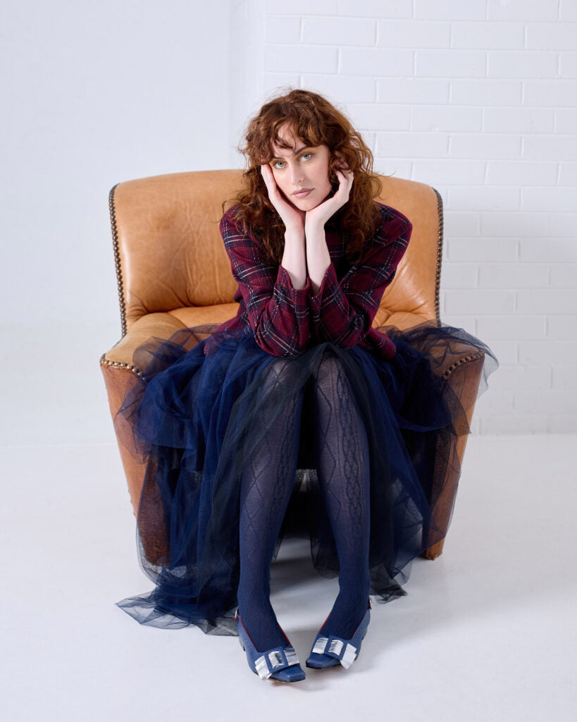 Tightology – Aran Cashmere Blend Tights – Navy