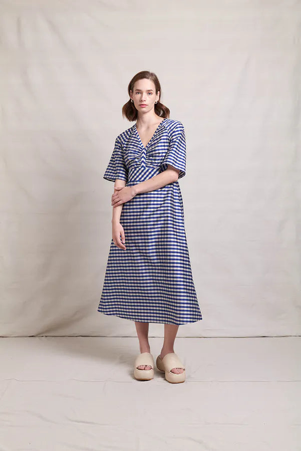 Neris - Absolute Pitch Dress - Marine Check