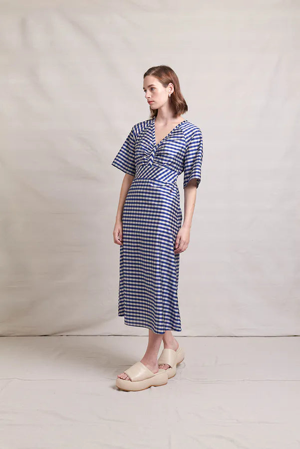 Neris - Absolute Pitch Dress - Marine Check