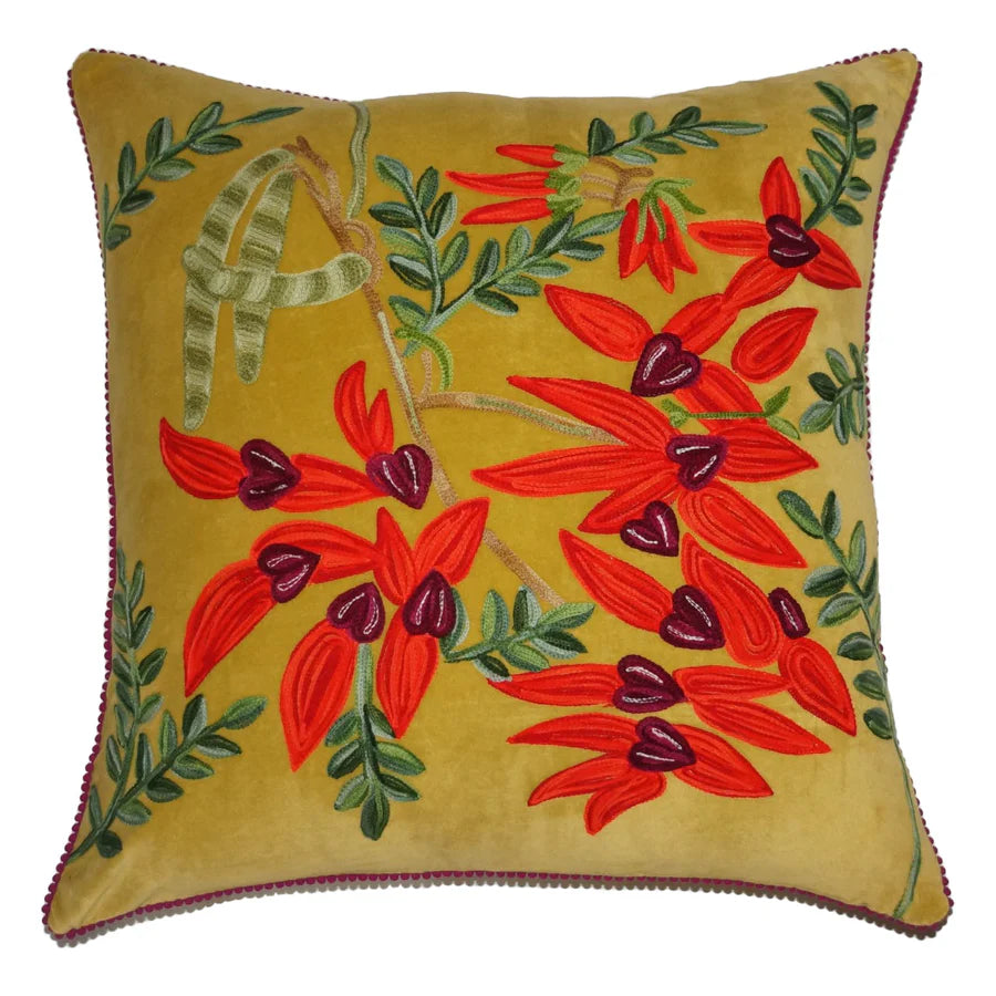 Ruby Star - Oversize Cushion - Stuart Desert Pea