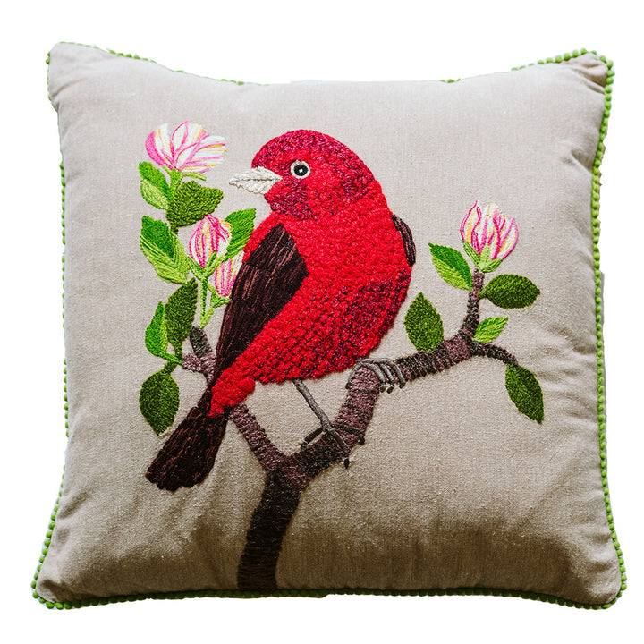 Ruby Star - Birdlife Cushion  - Rusty Red