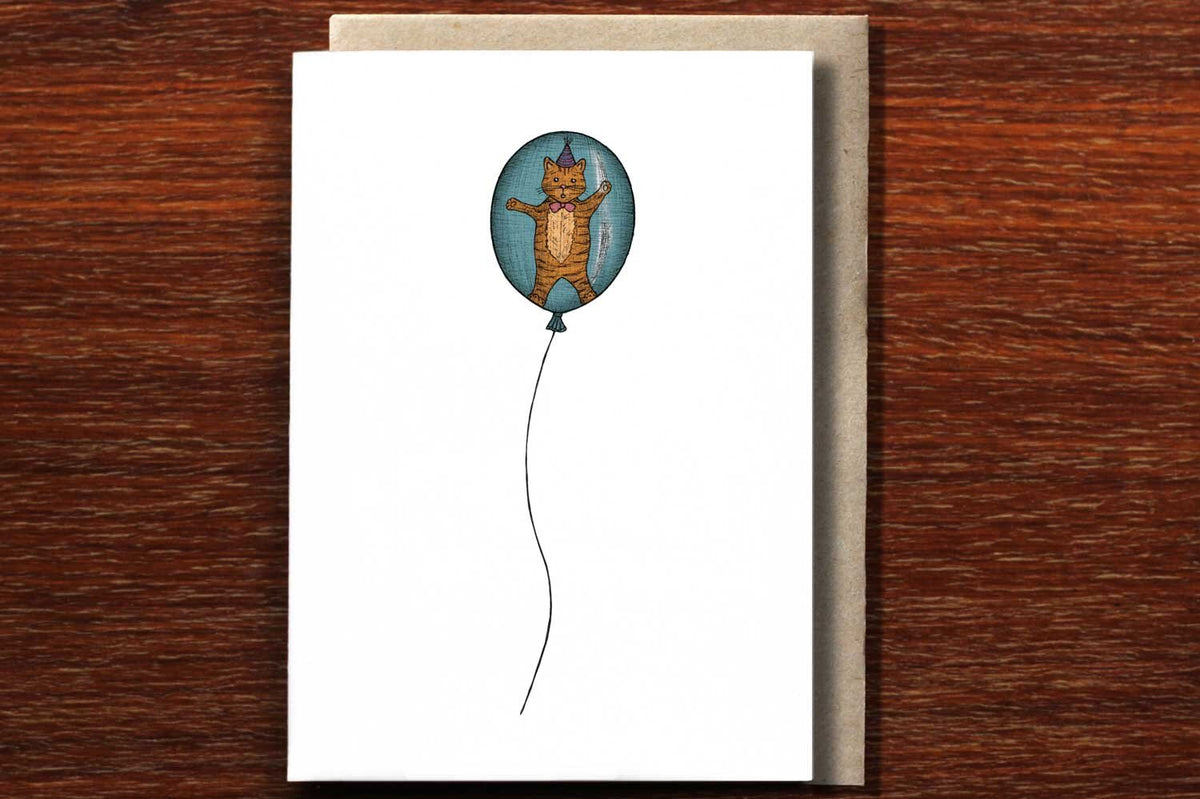 Nonsense Maker Card - Cat in a Balloon