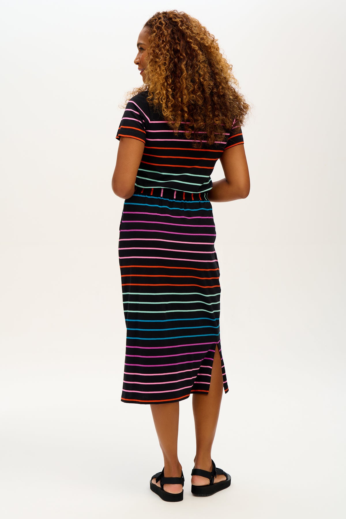 Sugarhill - Flissy Jersey Midi Dress - Black Stripe