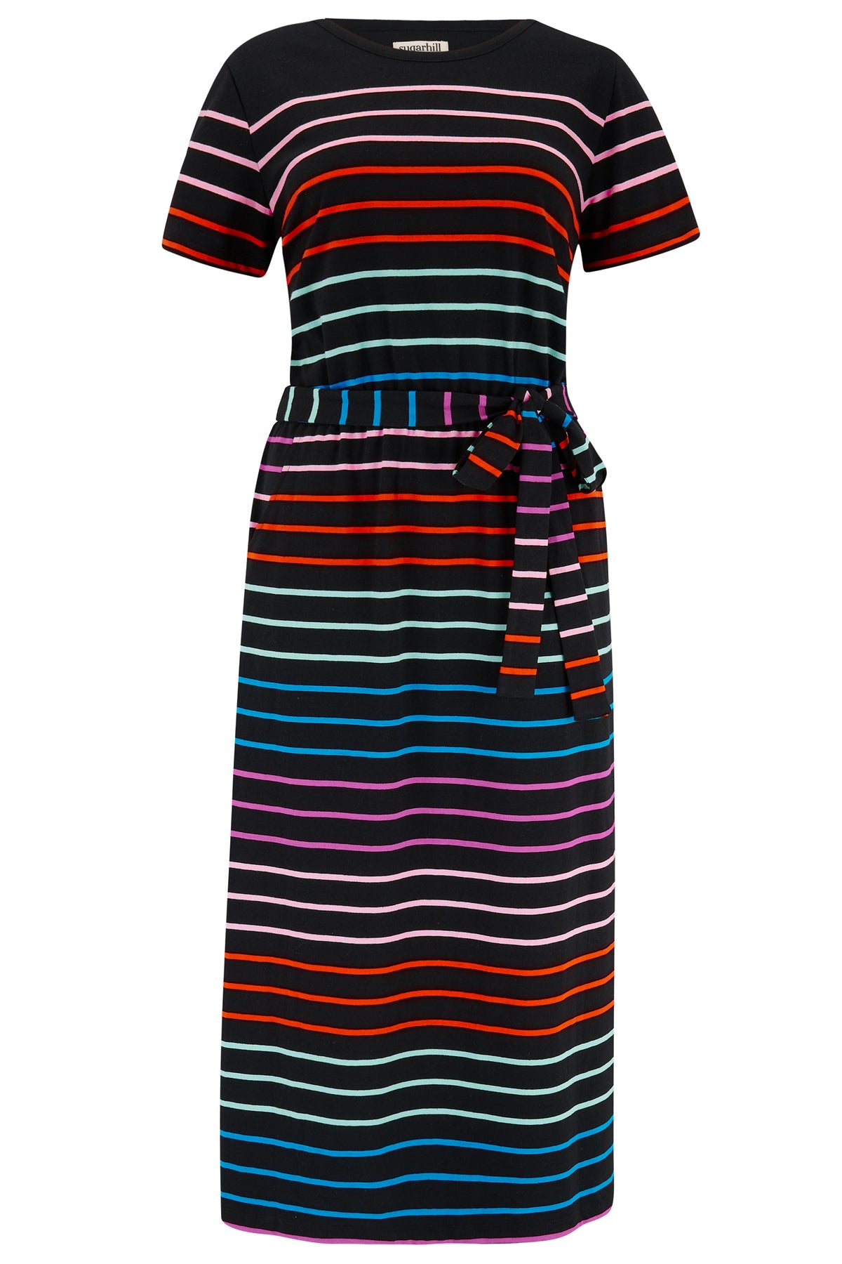 Sugarhill - Flissy Jersey Midi Dress - Black Stripe