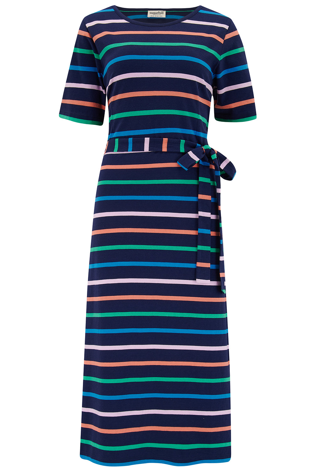 Sugarhill - Delanie Jersey Midi Dress - Navy Beach Stripes