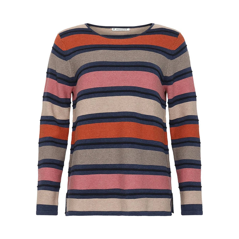 Mansted - Dena Stripe Crew - Navy