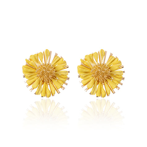 Flower Earring - Gold &amp; Yellow