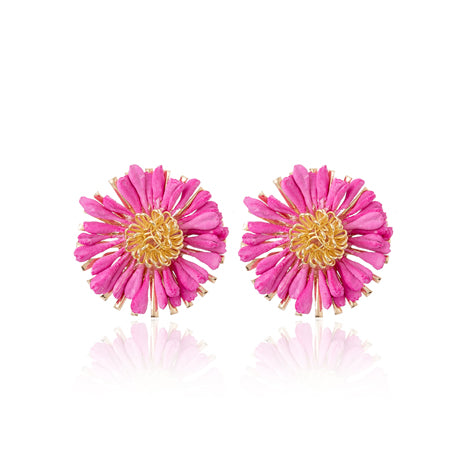 Flower Earring - Gold &amp; Pink