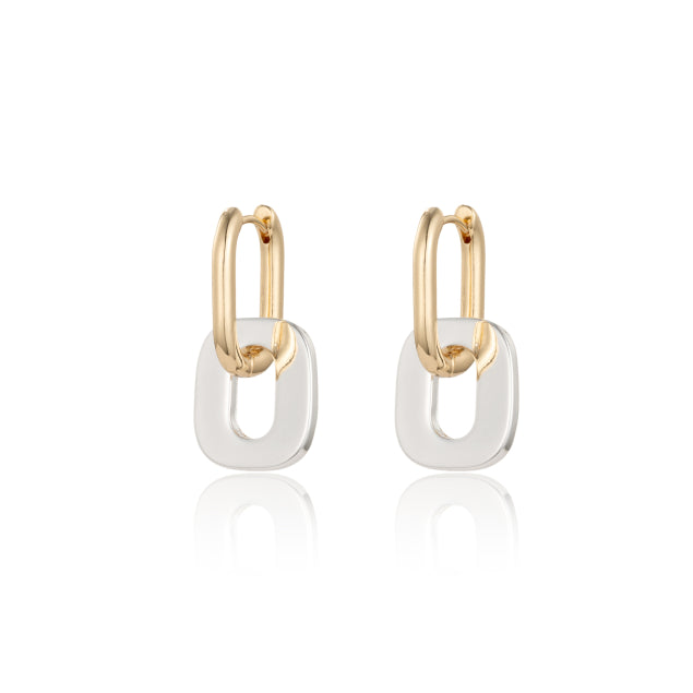 LOTUS - Gold Silver Drop Earring