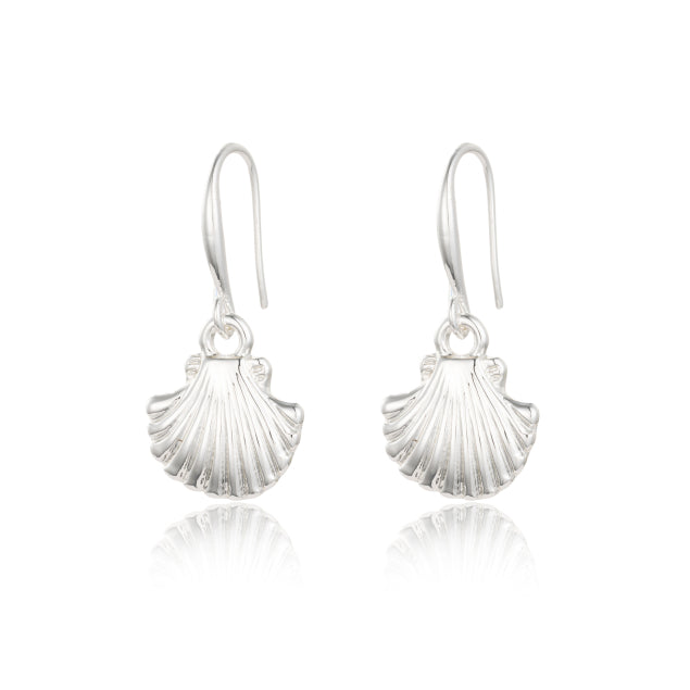 LOTUS - Shell Silver Drop Earrings