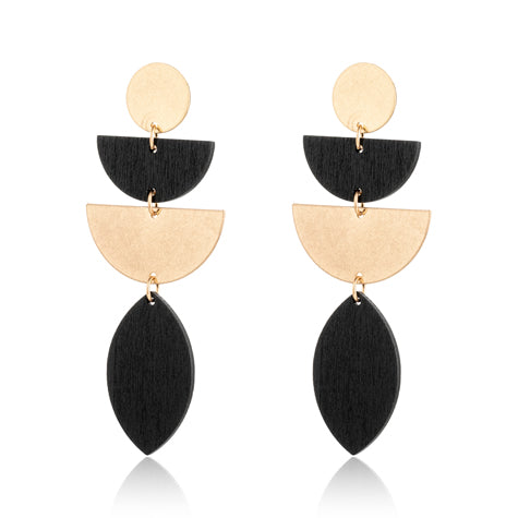 ZEN Earring - Black Gold Long Drops