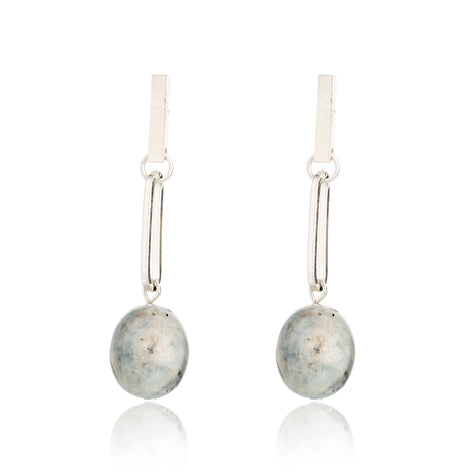 ZEN Earring - Silver Stone Drops
