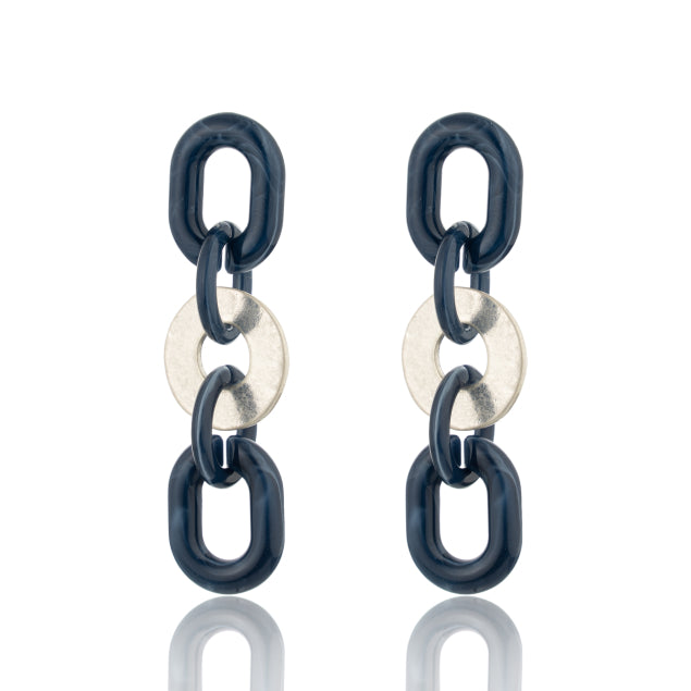 Zen Chain Drop Earring - Black